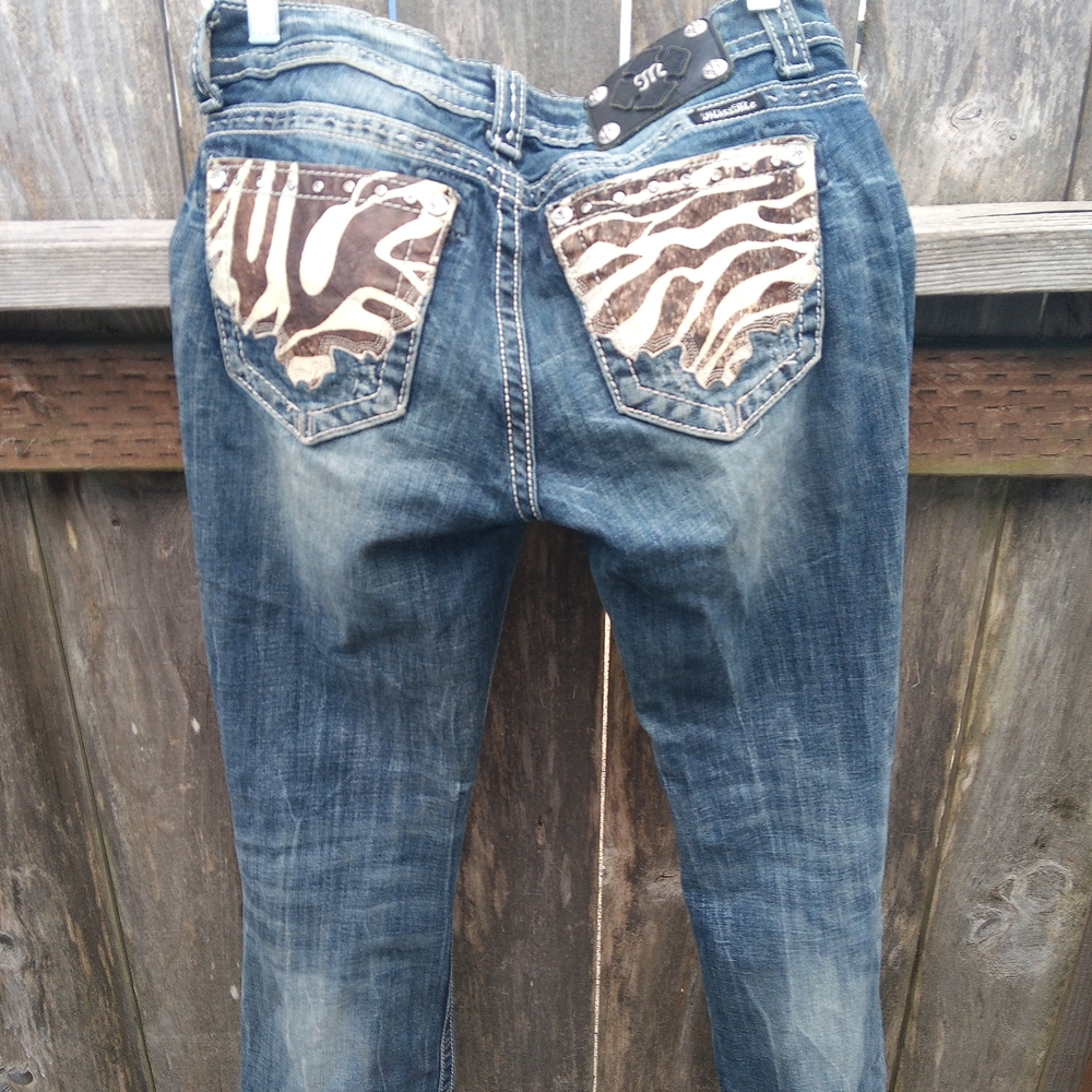 Miss Me Denim with Animal Print Accents